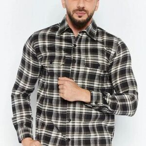 NWT Rainforest Flannel Long Sleeve Men's M Charcoal Button Up Shirt msrp $125